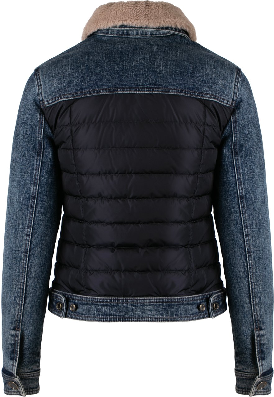 Moorer Petunia padded denim jacket Neutraal