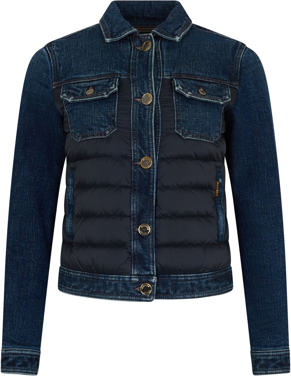 Moorer Dark Blue Denim Jacket Essential Class Blauw