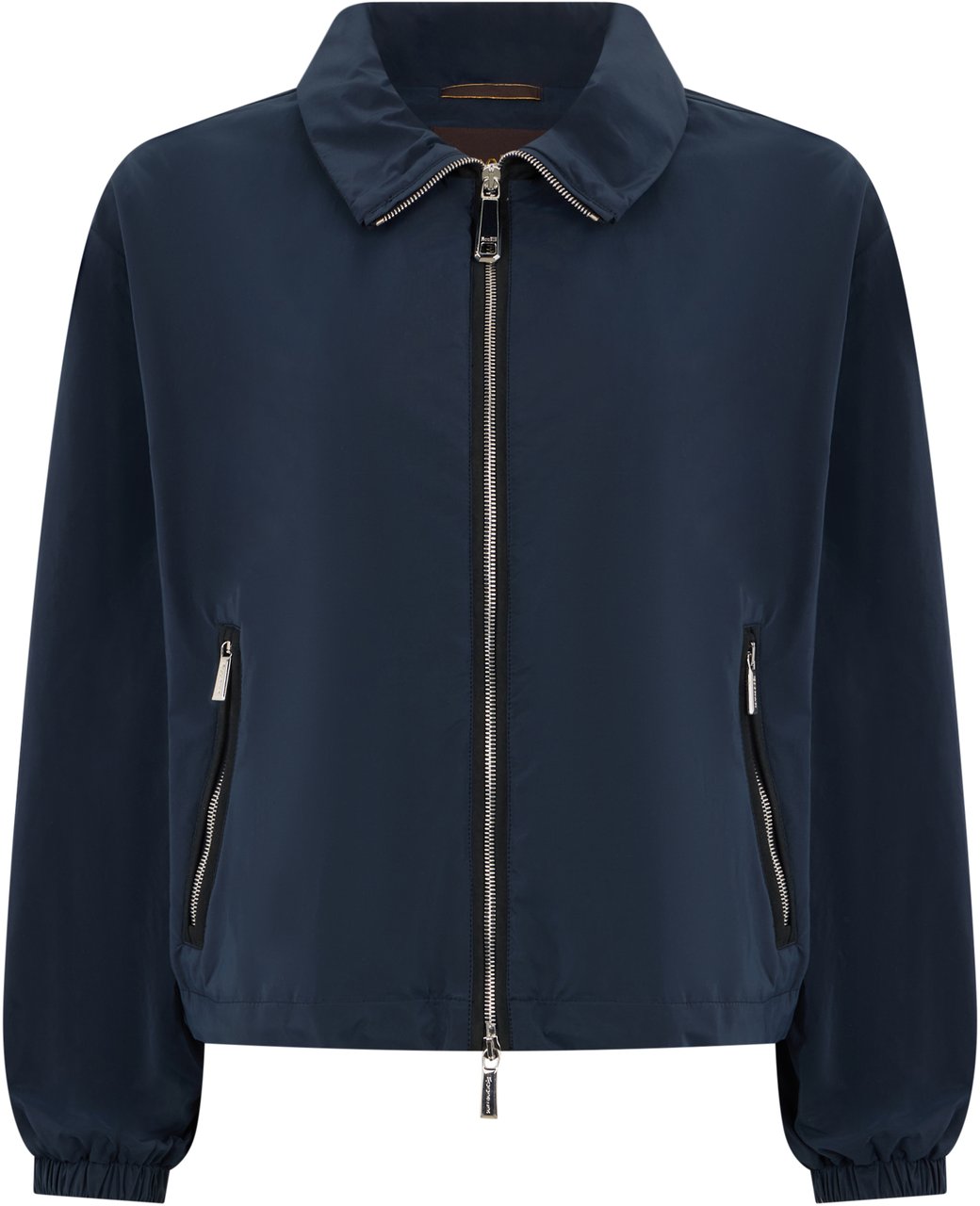 Moorer Dark blue bomber jacket with zip Blauw