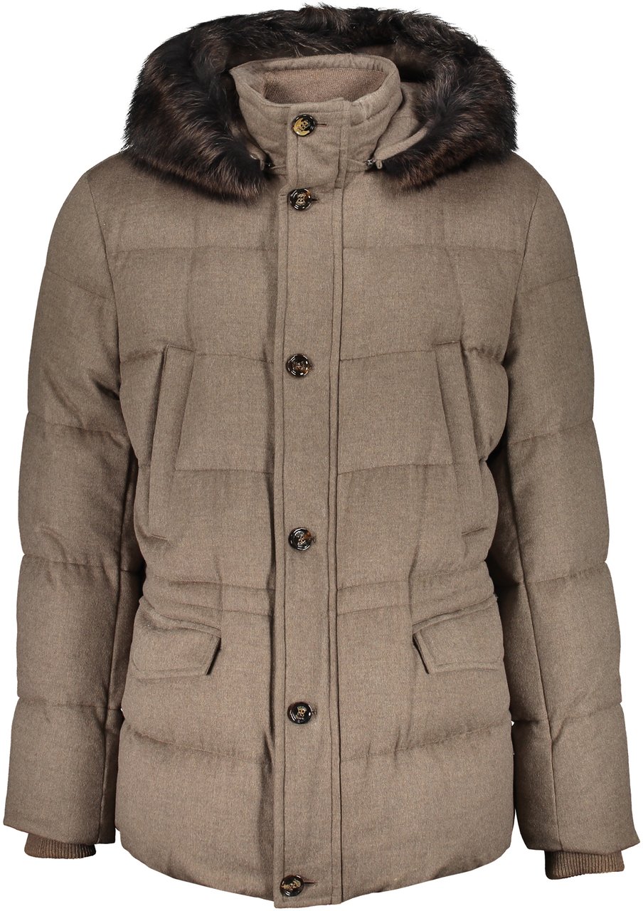 Moorer Down jacket with hood Beige