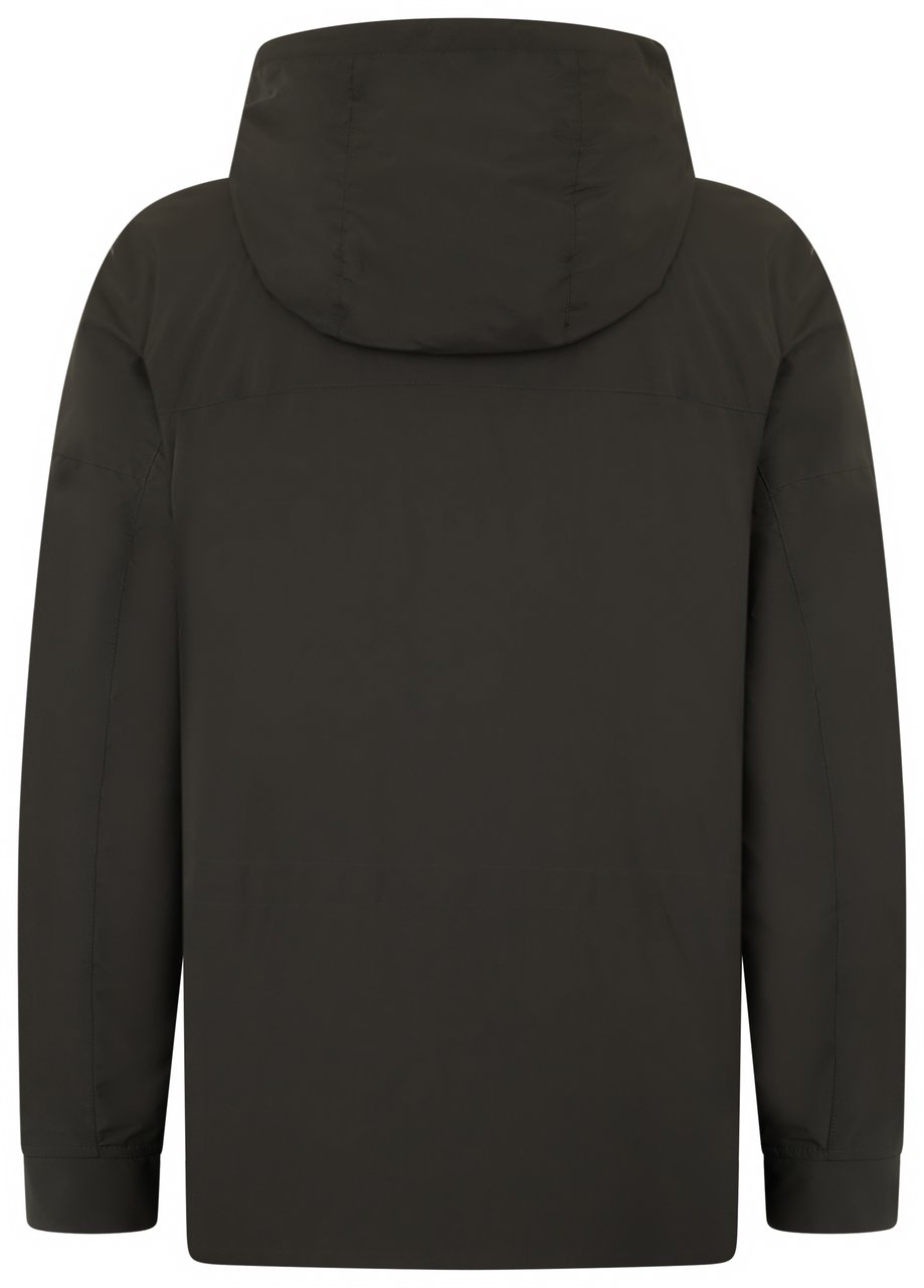 Moorer Elegant jacket with hood and practical pockets Groen