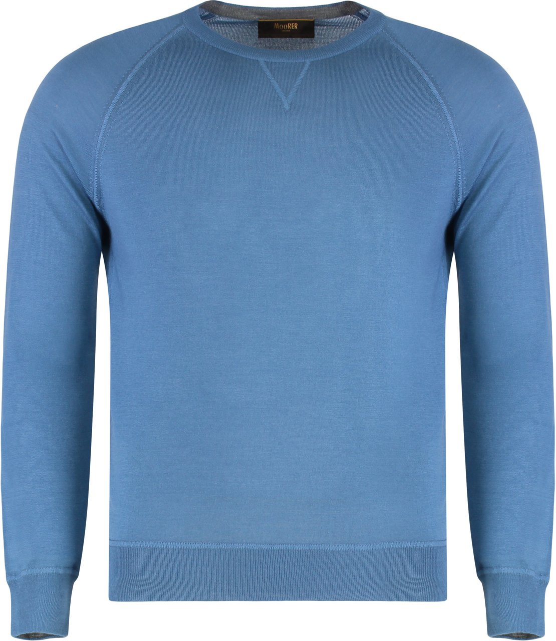 Moorer Crew neck sweater in wool blend Blauw