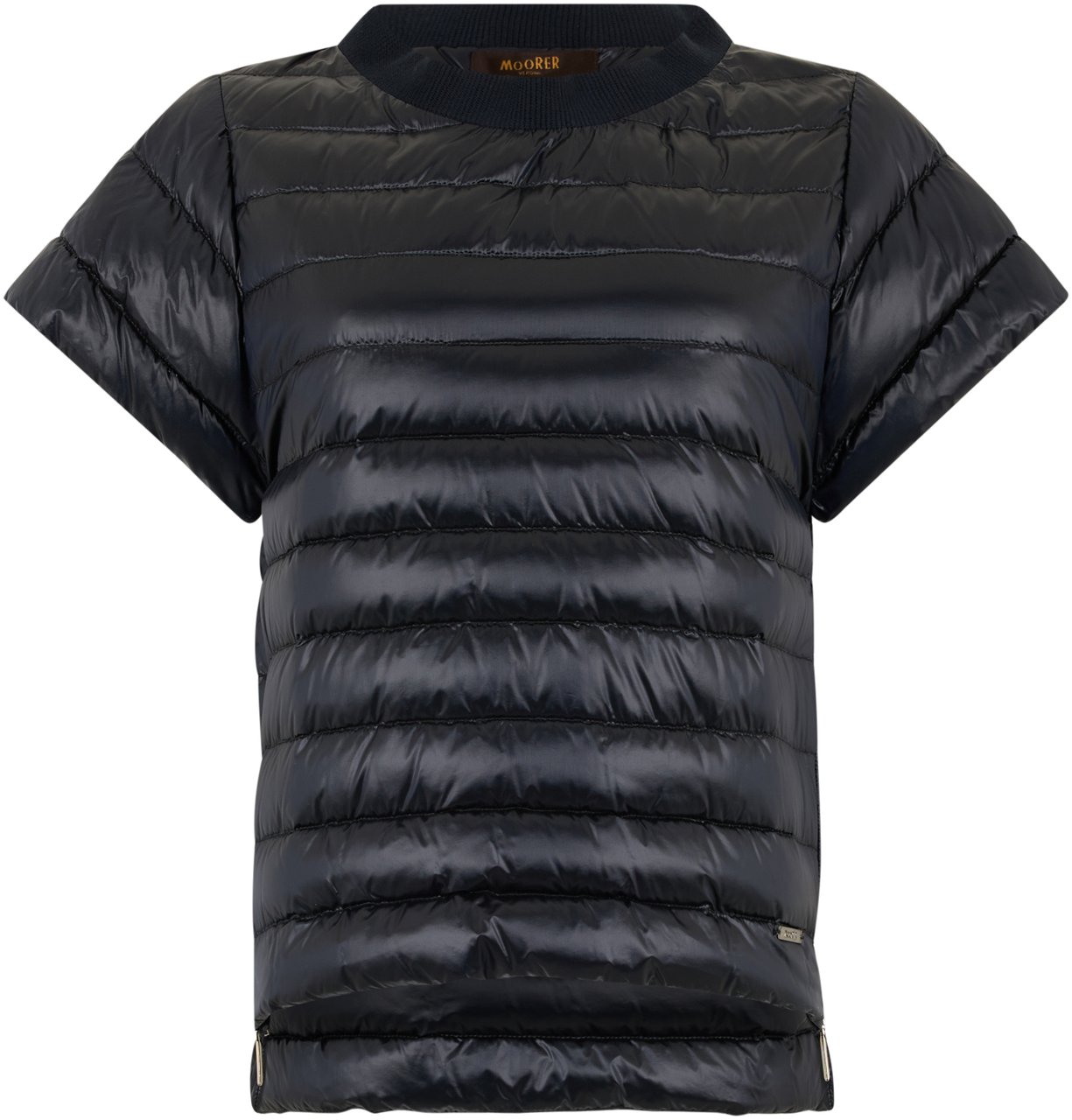 Moorer black striped t-shirt, versatile style Blauw