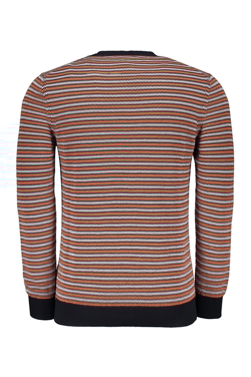 Moorer Striped cotton sweater Oranje