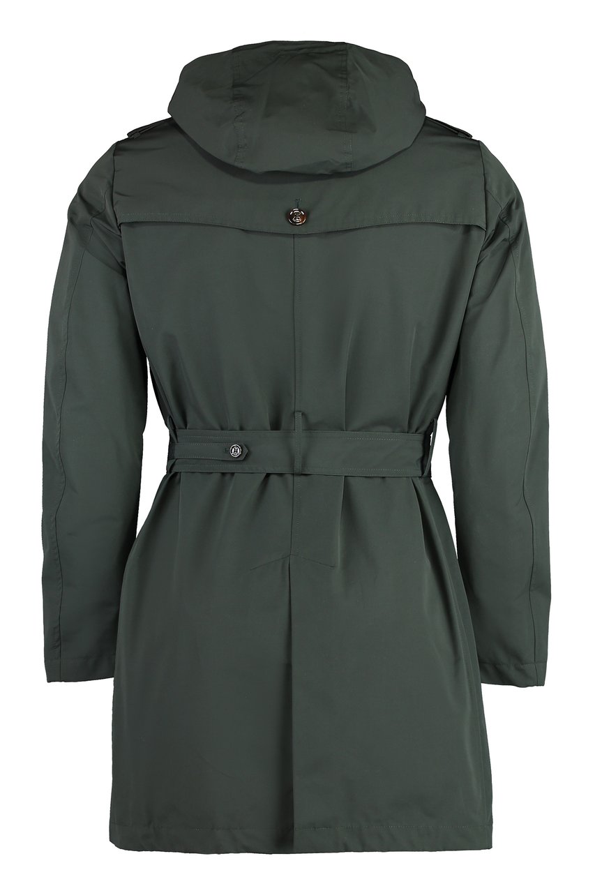 Moorer Cotton trench coat Groen