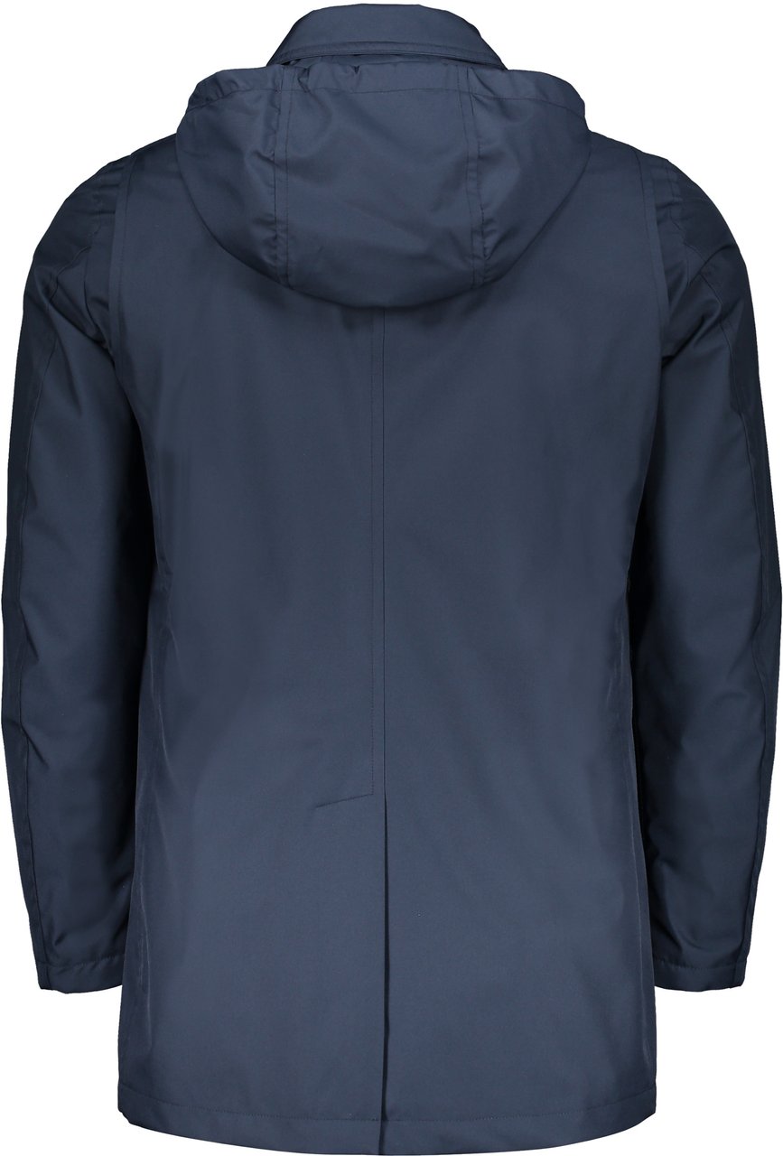 Moorer Blue waterproof jacket with adjustable hood Blauw