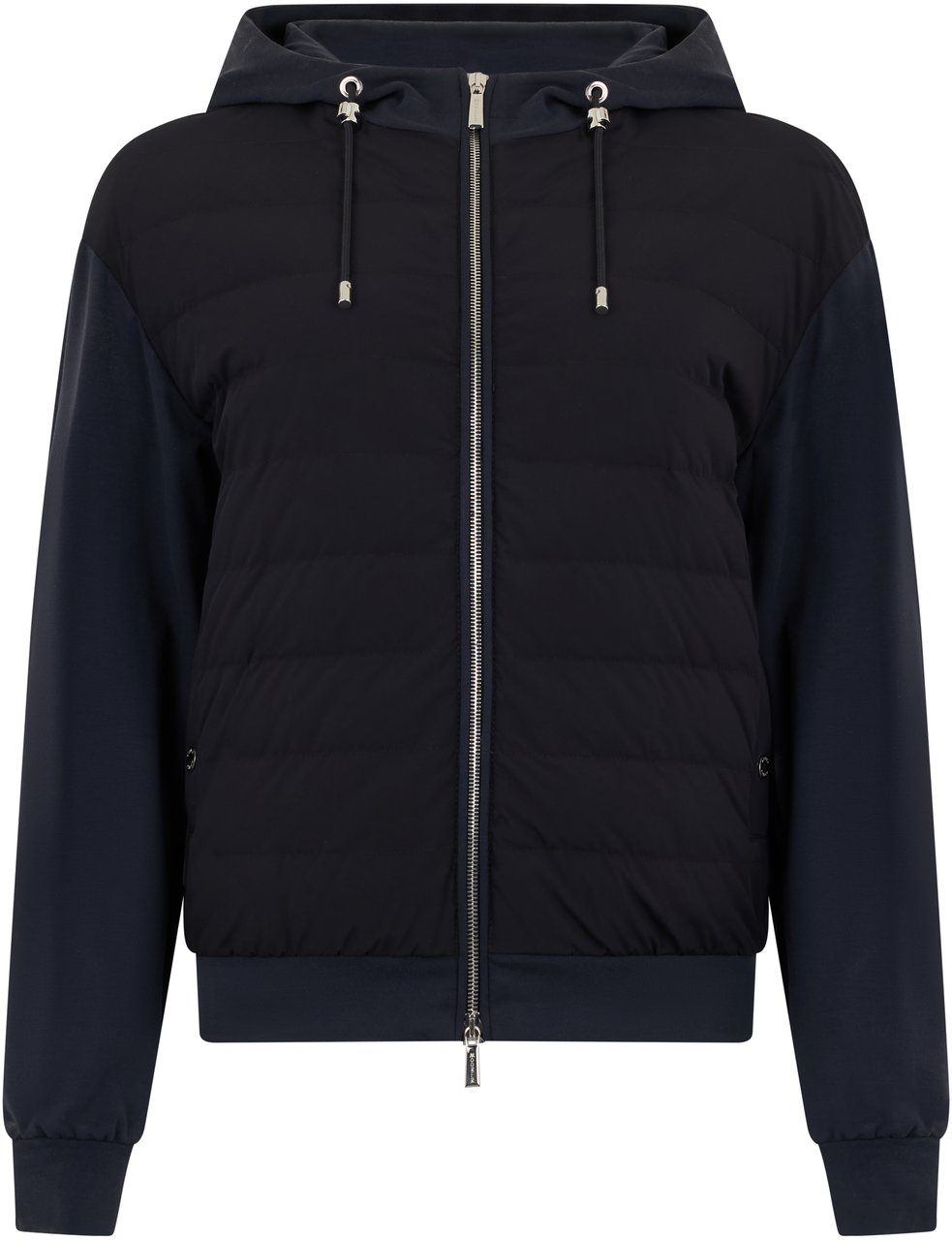 Moorer Modern and comfortable zip-up jacket with hood Blauw