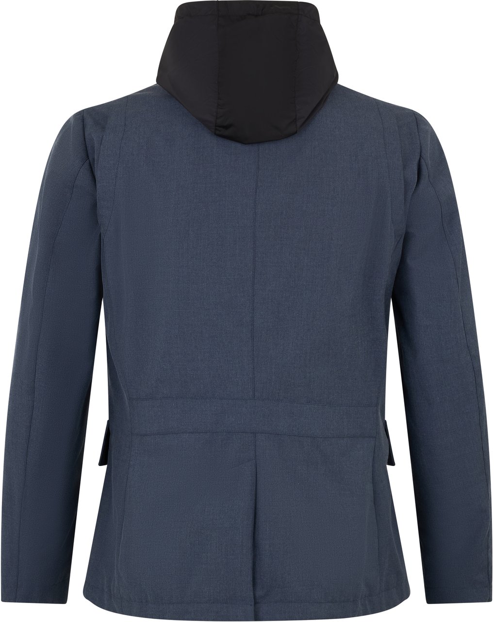 Moorer Dark blue technical jacket with hood Blauw