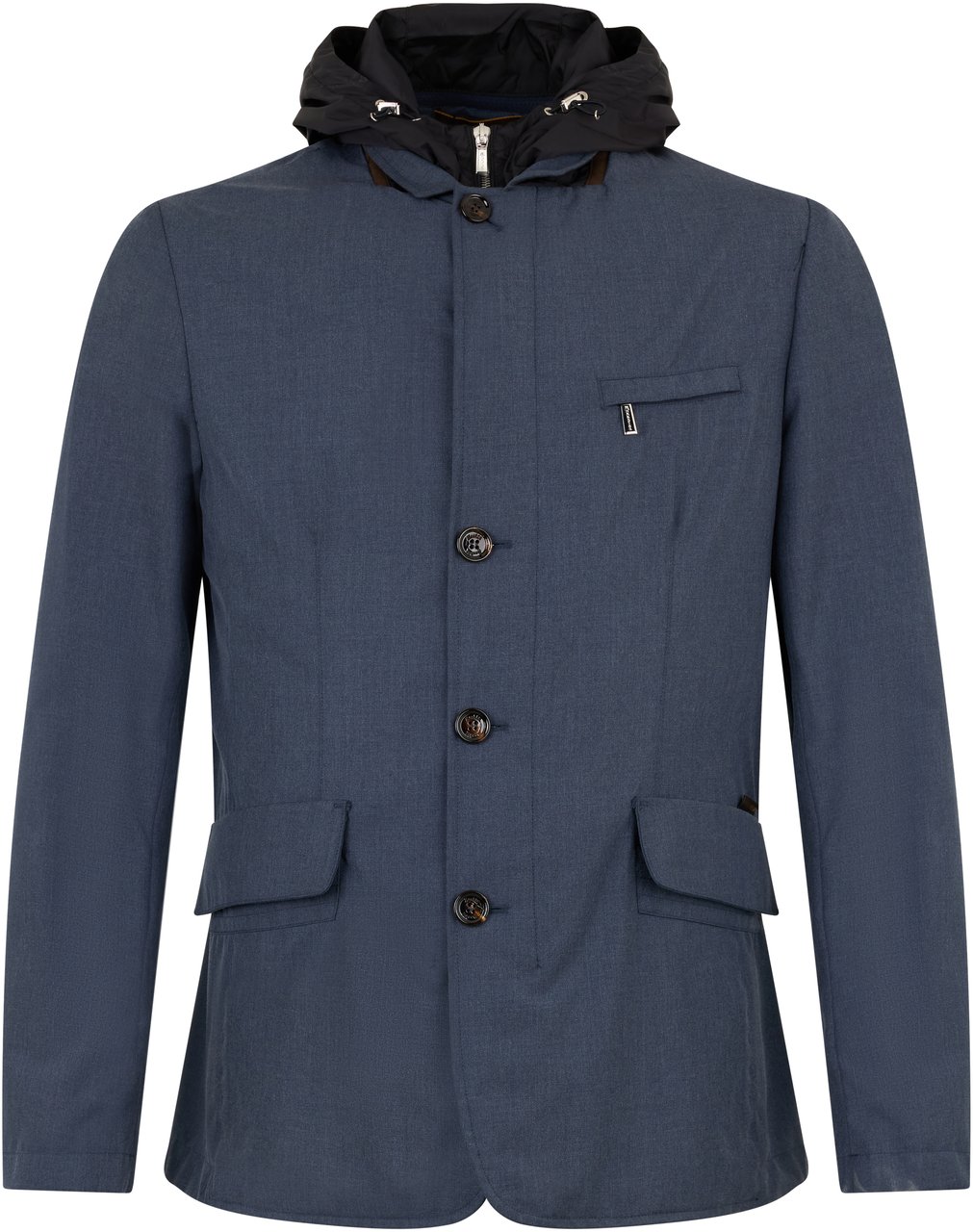 Moorer Dark blue technical jacket with hood Blauw