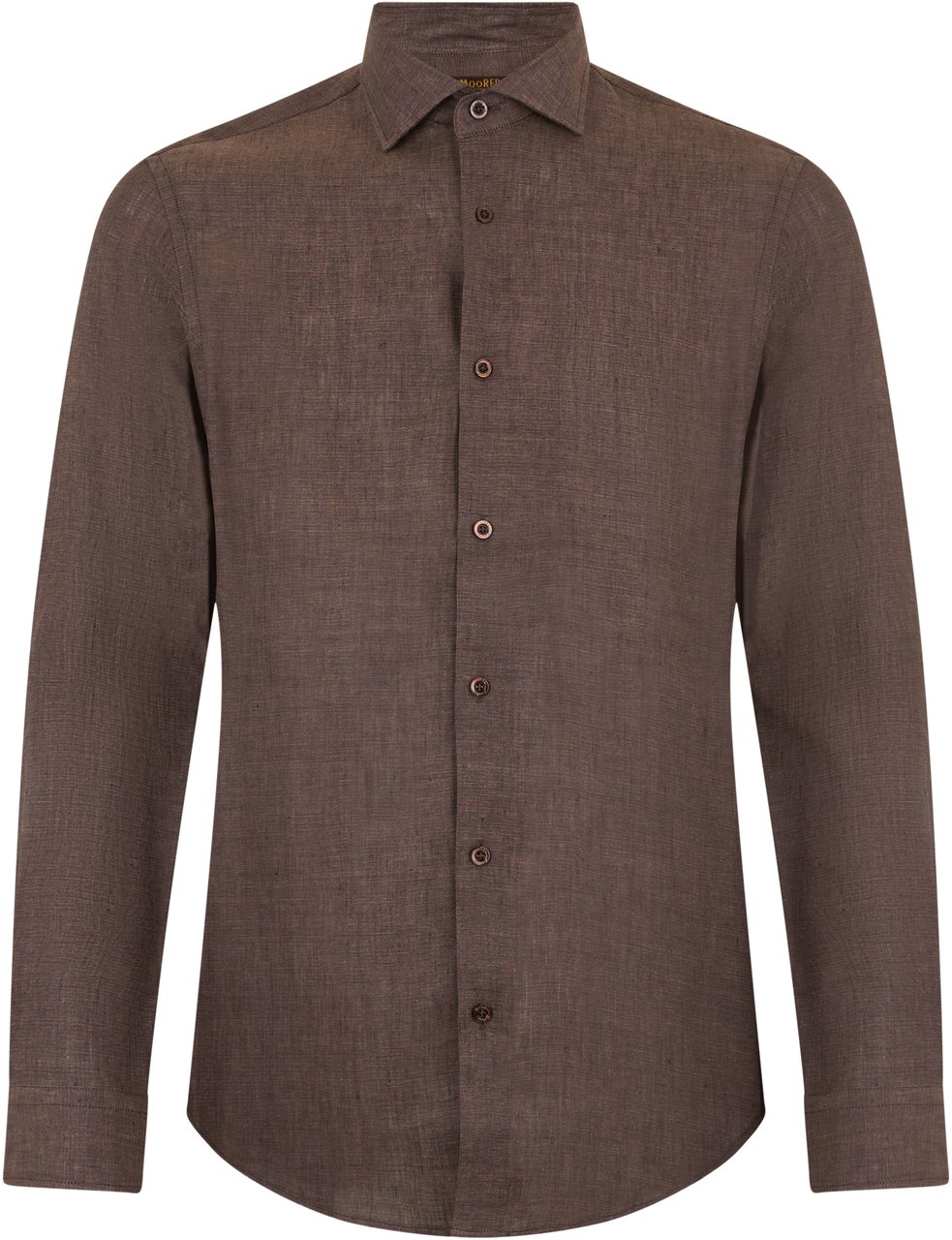 Moorer Dark brown versatile long sleeve shirt Bruin