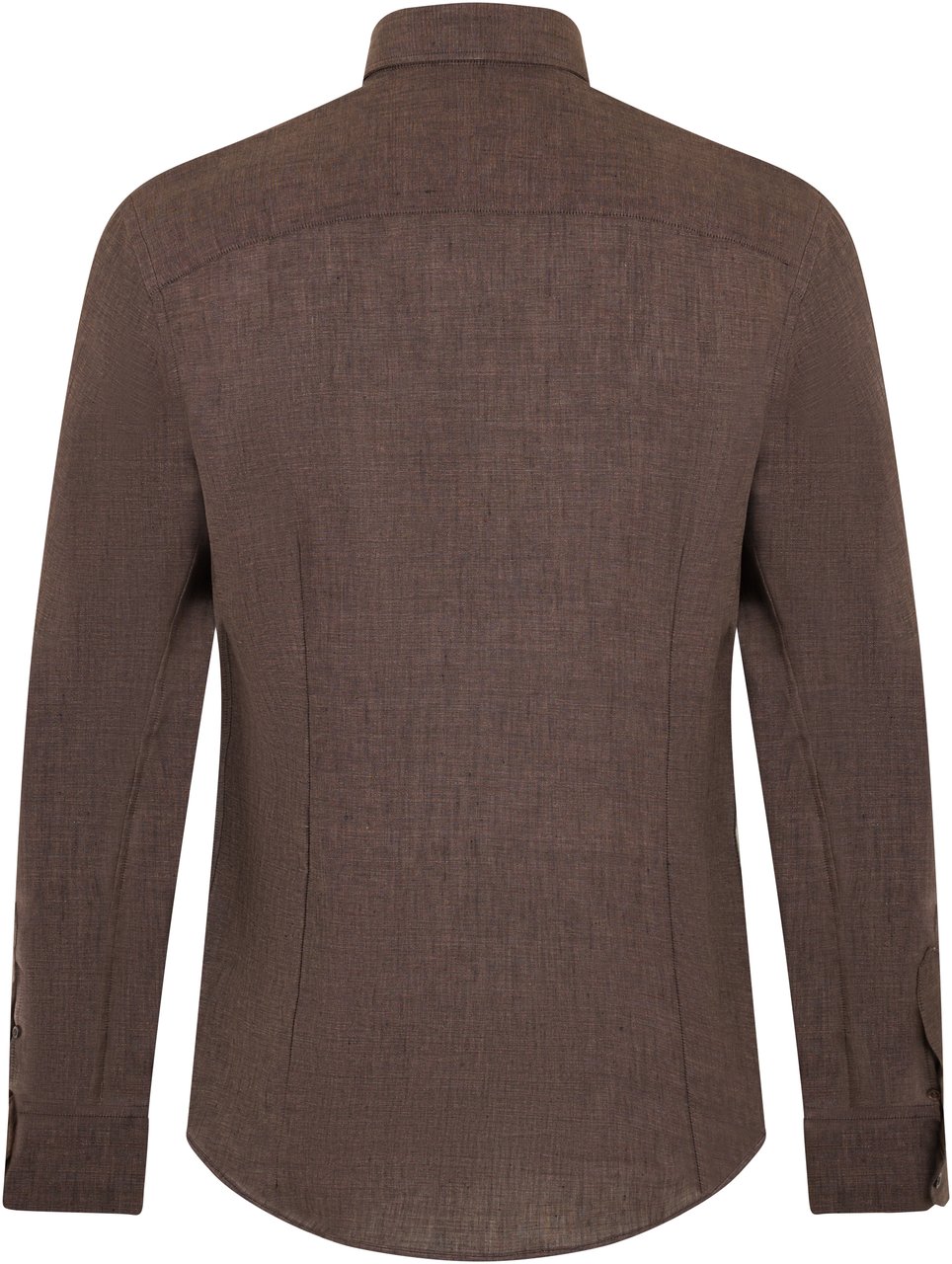 Moorer Dark brown versatile long sleeve shirt Bruin