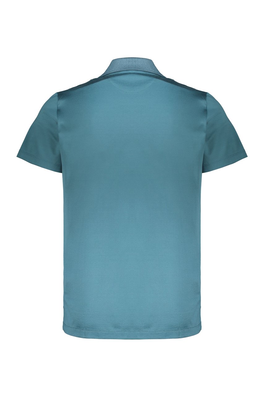 Moorer Cotton polo shirt Blauw