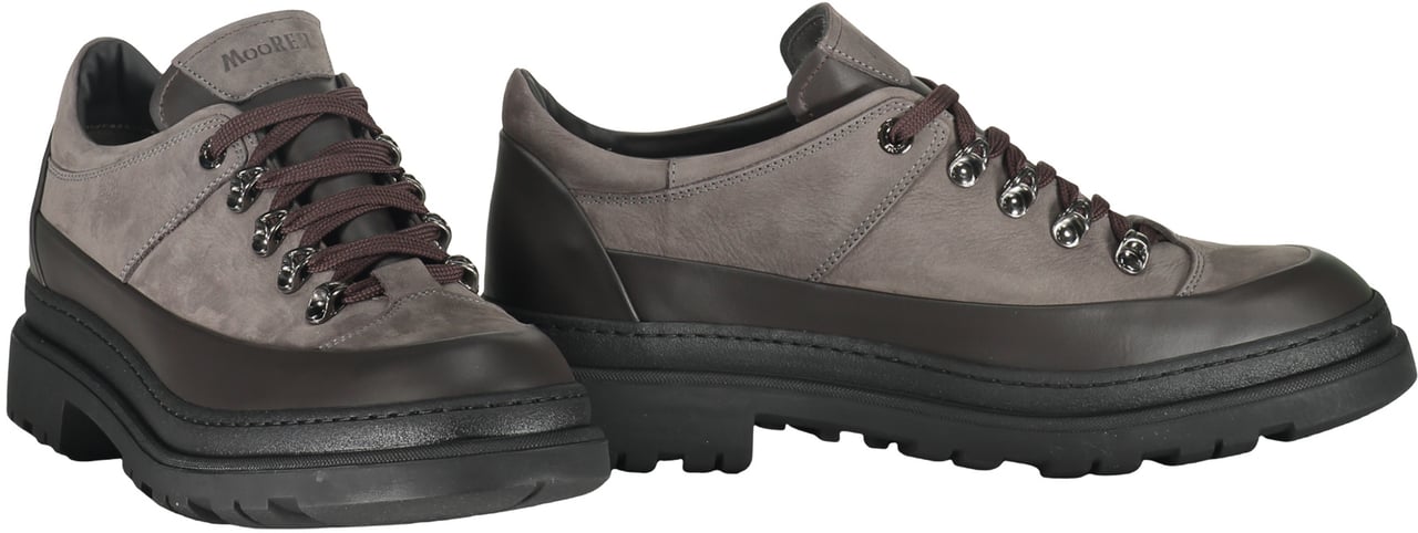 Moorer Leather lace-up shoes Grijs