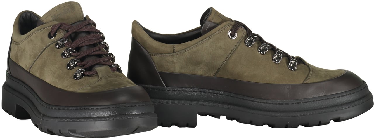 Moorer Leather lace-up shoes Groen