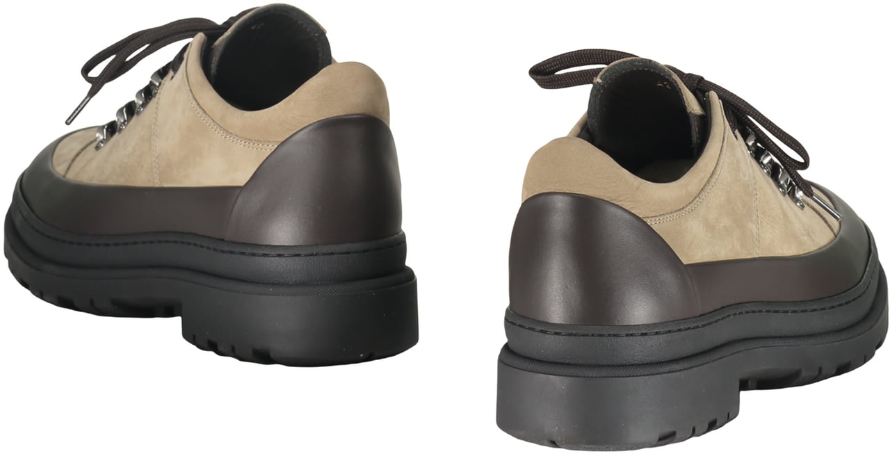 Moorer Leather lace-up shoes Taupe