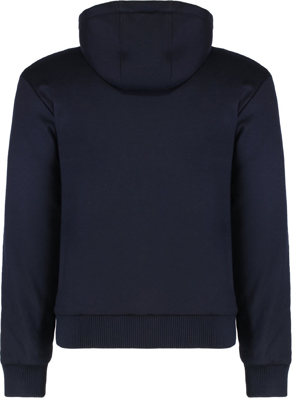 Moorer Hoodie with zip and hood made of virgin wool Blauw