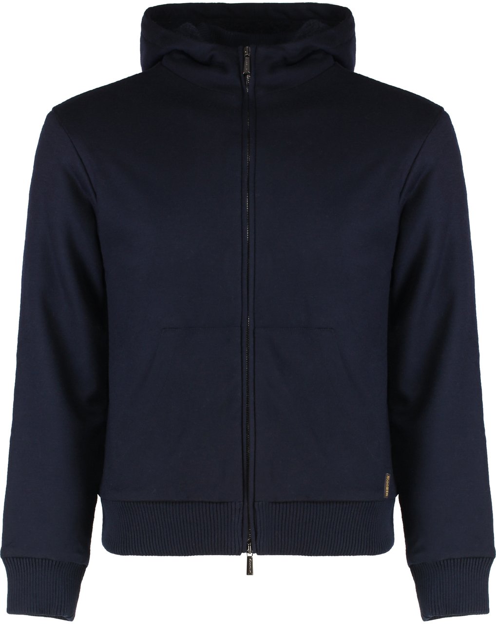 Moorer Hoodie with zip and hood made of virgin wool Blauw