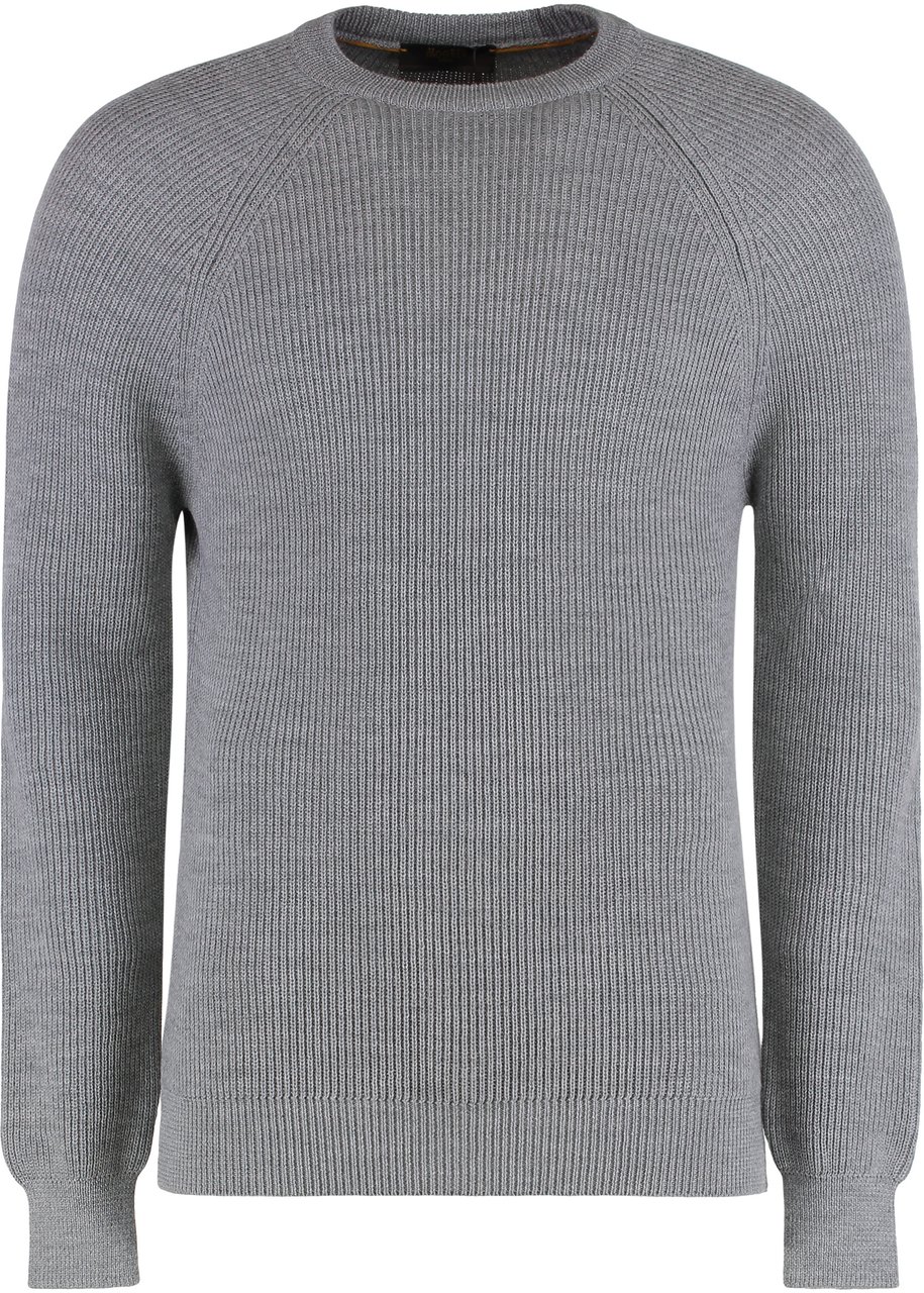 Moorer Crew neck sweater in wool Grijs