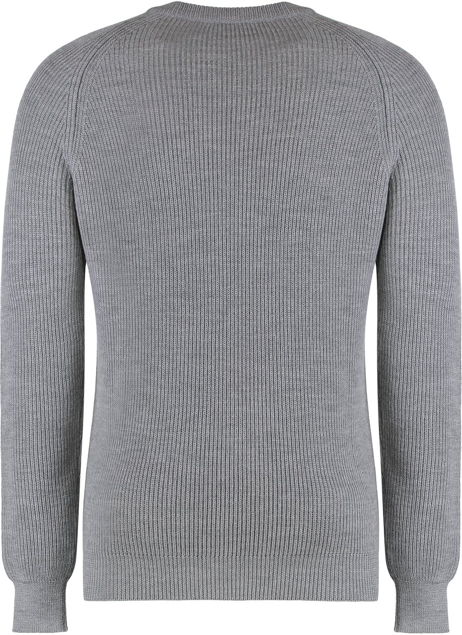 Moorer Crew neck sweater in wool Grijs