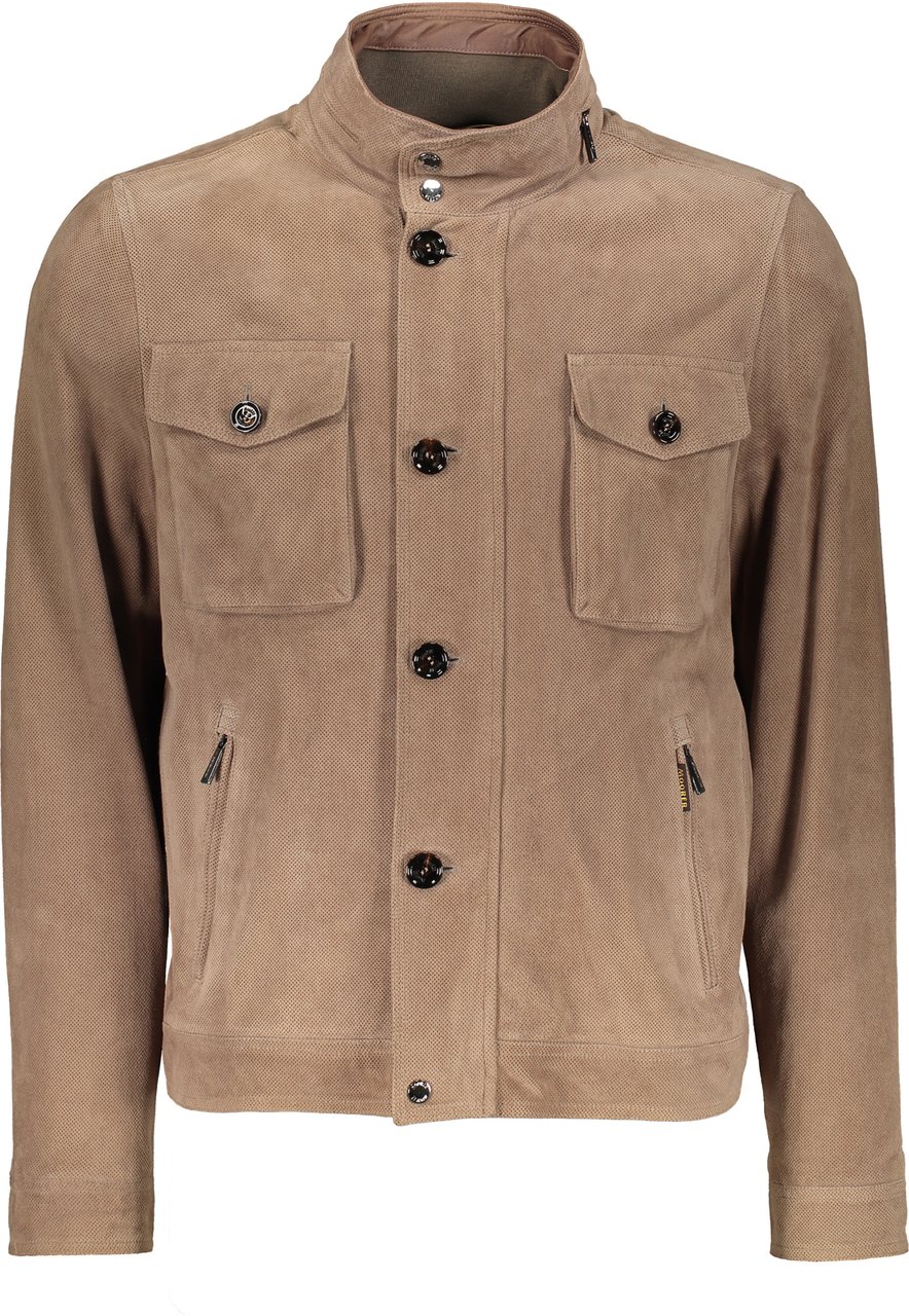 Moorer Leather jacket Grijs