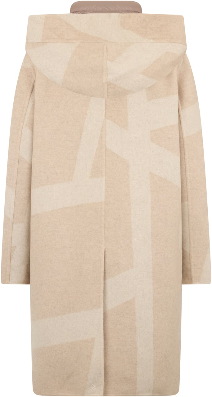 Moorer Elegant beige jacket with soft lined collar Grijs