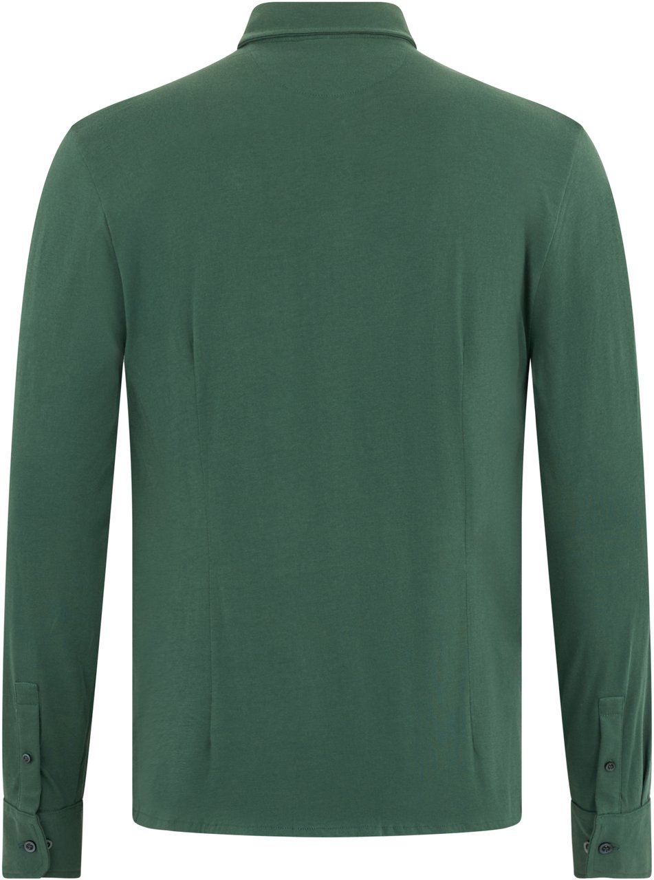 Moorer Dark green shirt with long sleeves elegant versatile. Groen