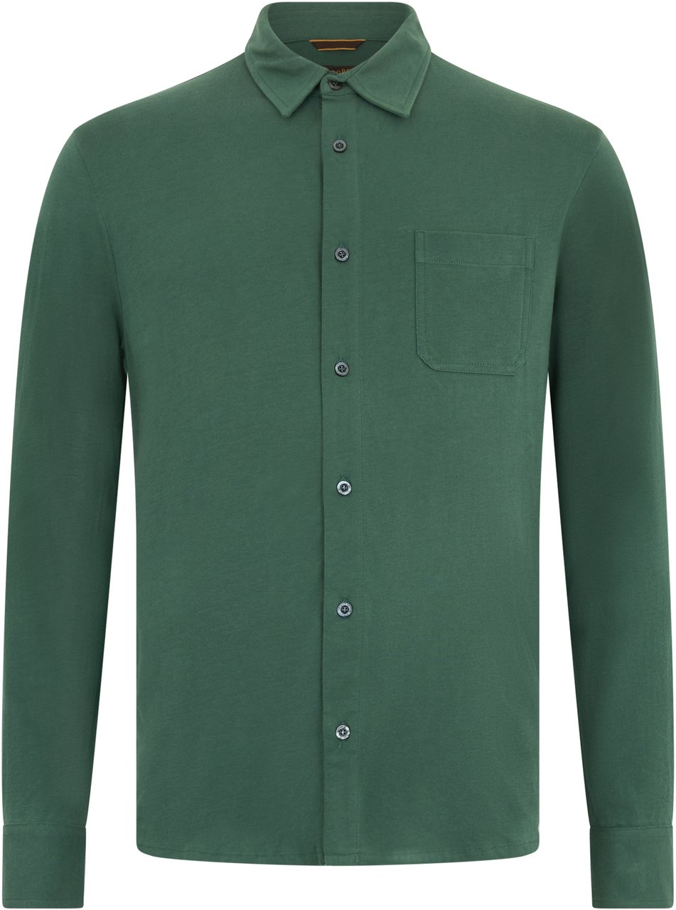 Moorer Dark green shirt with long sleeves elegant versatile. Groen