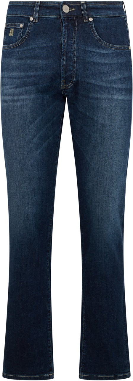 Moorer Bootcut dark blue jeans. Blauw