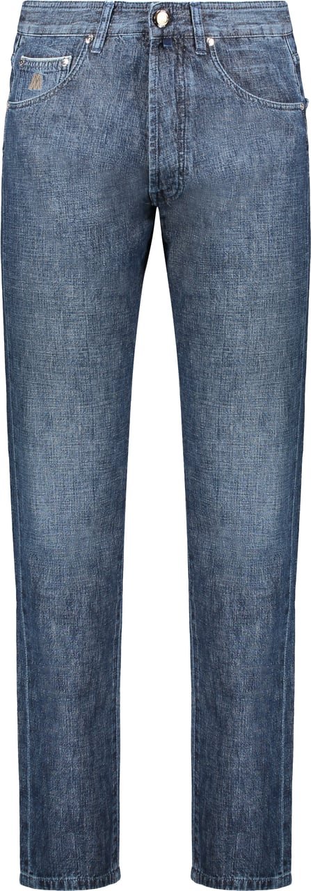Moorer Dark blue jeans in high quality denim Blauw