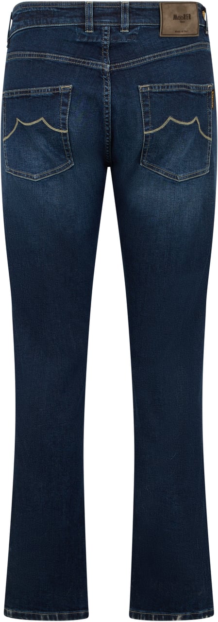 Moorer Bootcut dark blue jeans. Blauw