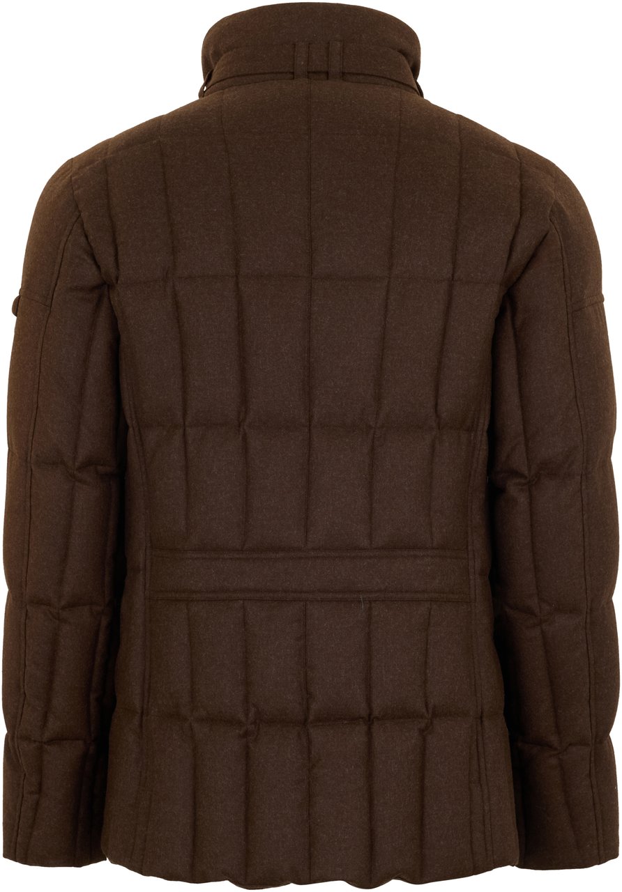 Moorer Elegant brown padded jacket with high collar Bruin