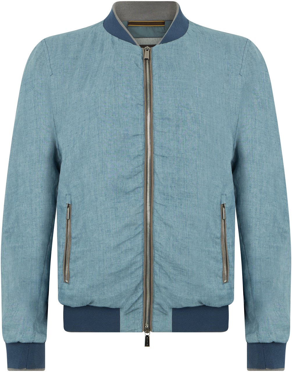 Moorer Blue padded jacket with zip Blauw