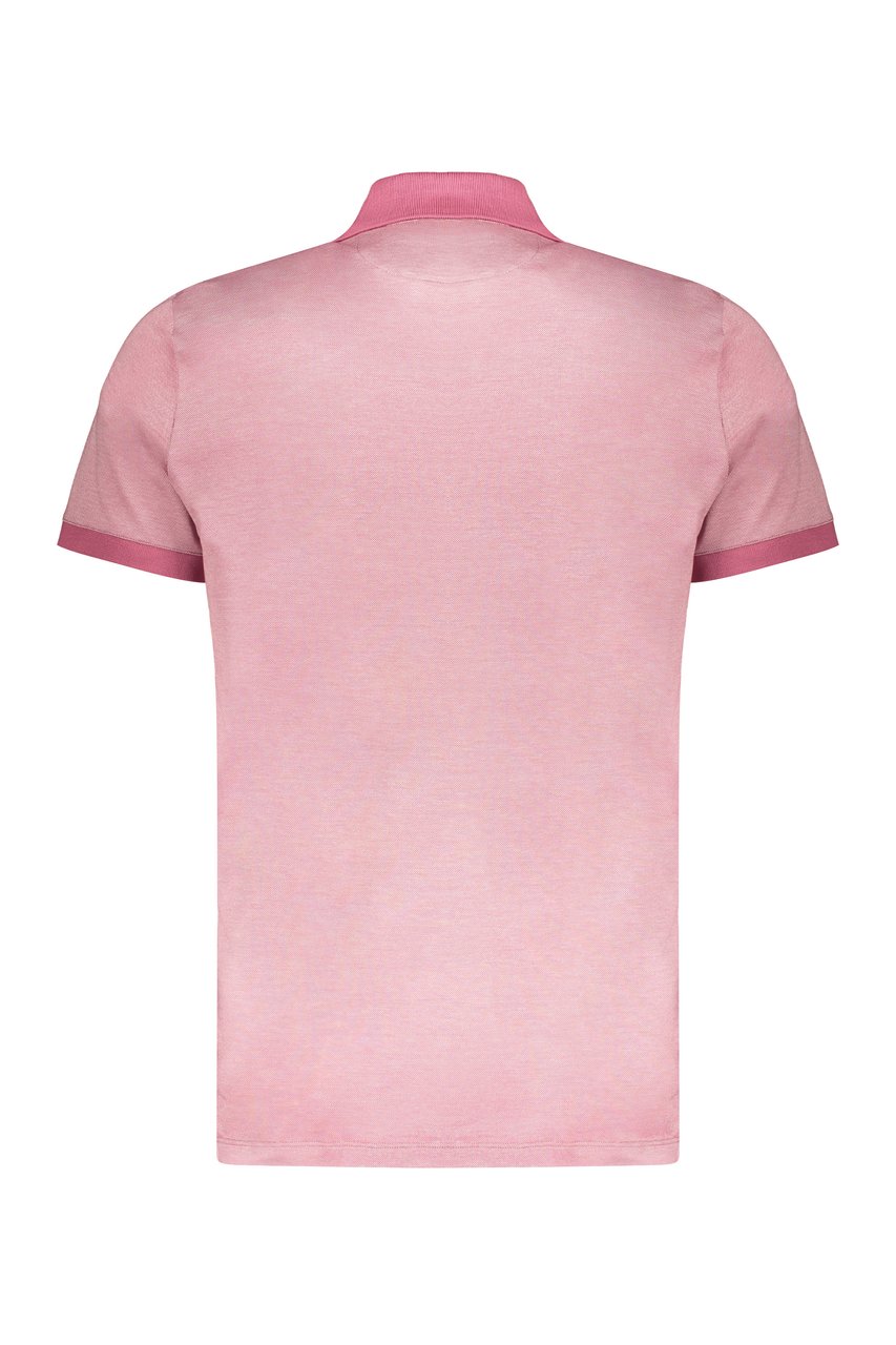 Moorer Short sleeve cotton polo shirt Roze