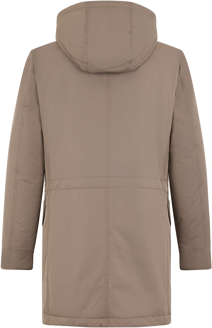 Moorer Long coat with hood, stylish and versatile Neutraal