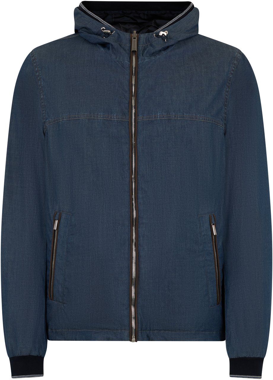 Moorer Padded denim jacket, modern and versatile style Blauw