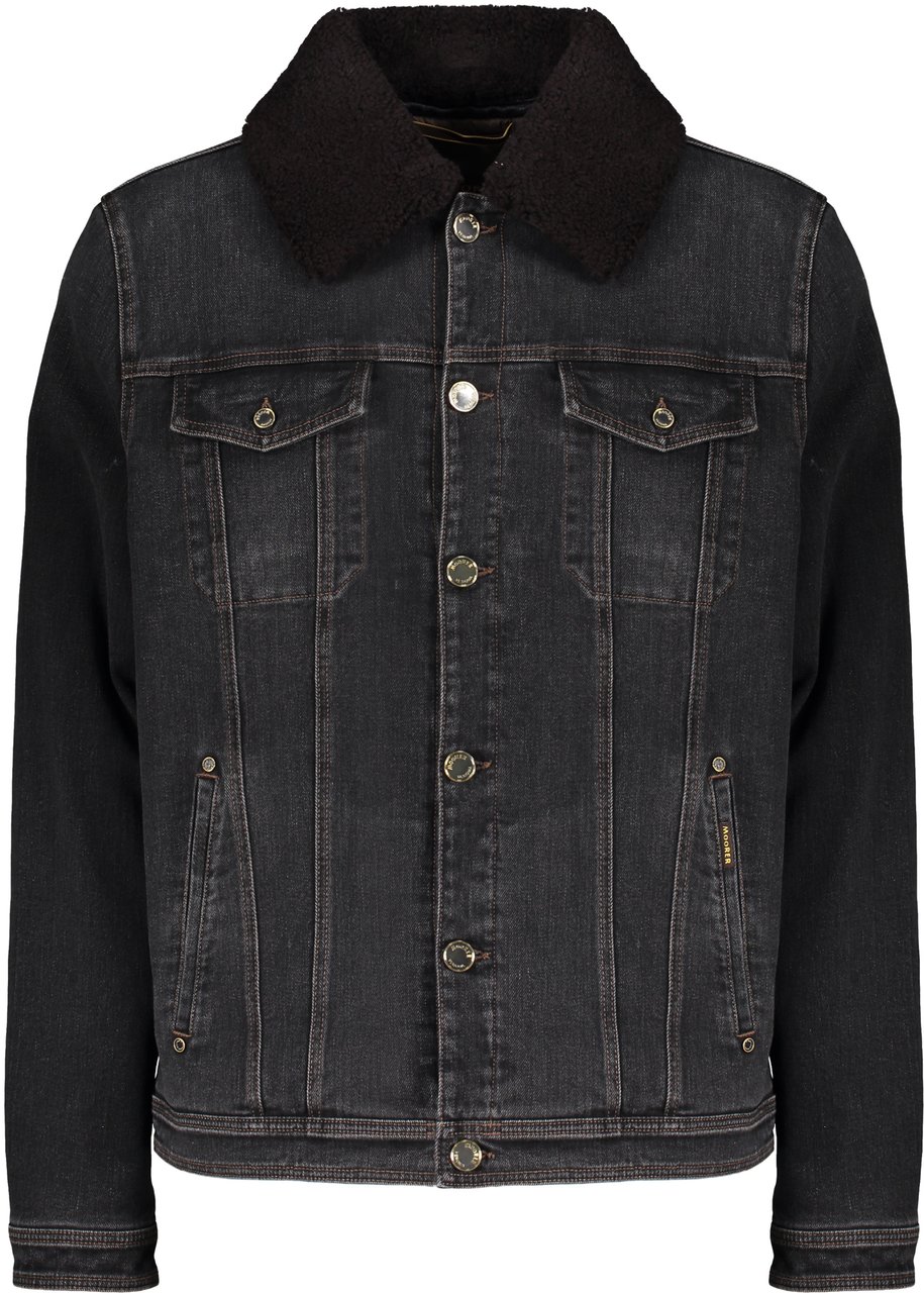 Moorer Black denim jacket Zwart
