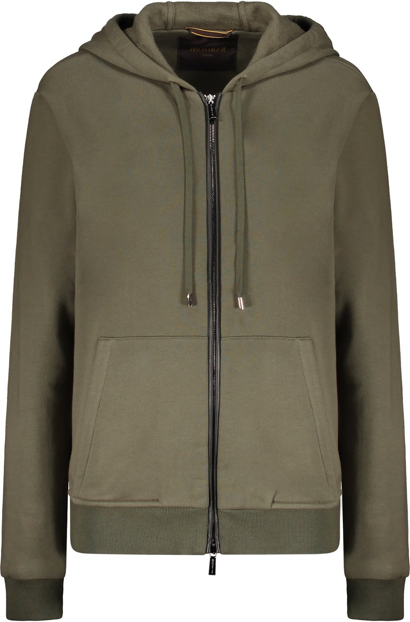Moorer Olive green hoodie Groen