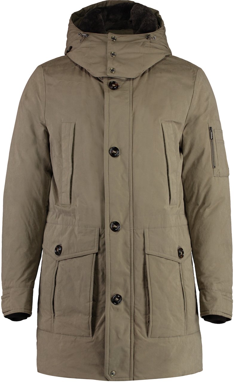 Moorer Ted hooded cotton parka Beige