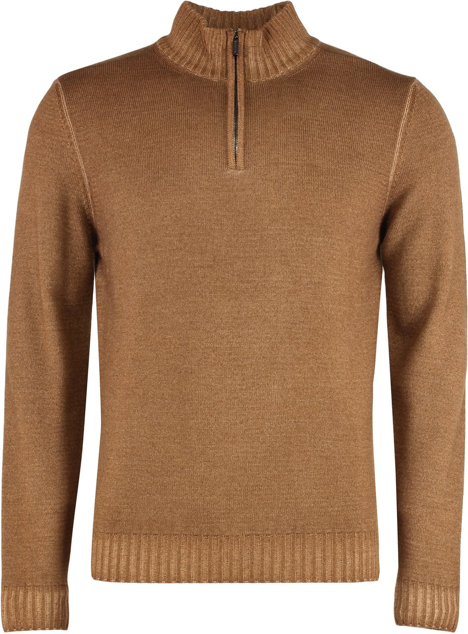 Moorer Turtleneck sweater in cotton blend Neutraal