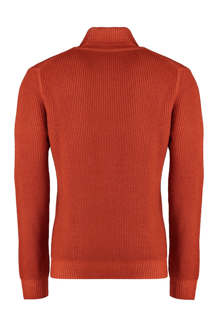 Moorer Todi Wool turtleneck sweater Oranje