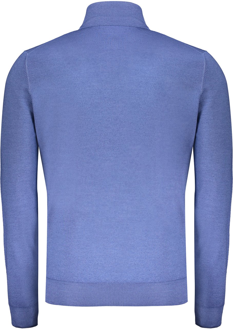 Moorer Blue elegant long-sleeve sweater high collar Blauw