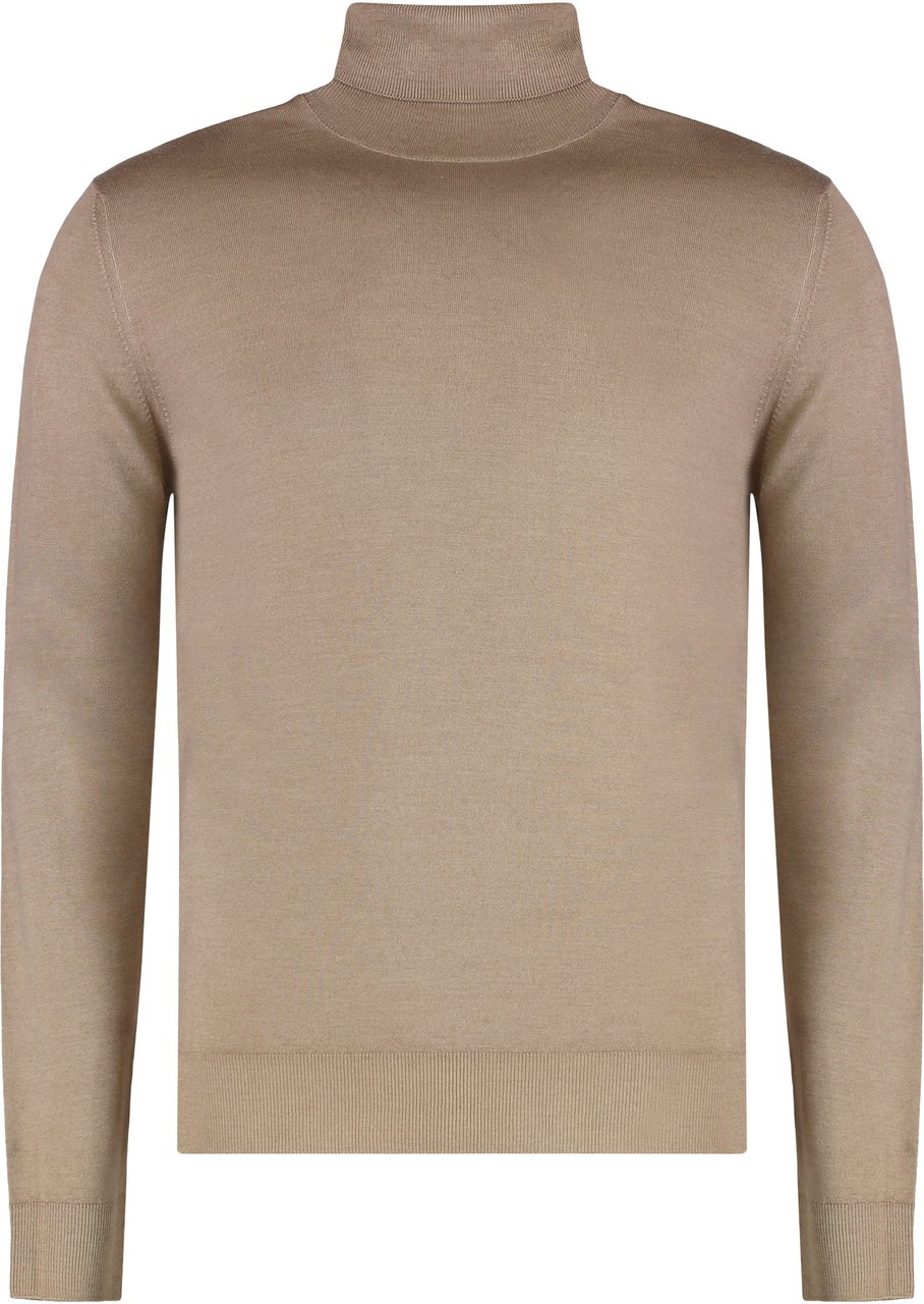 Moorer Knitted turtleneck in cotton Beige