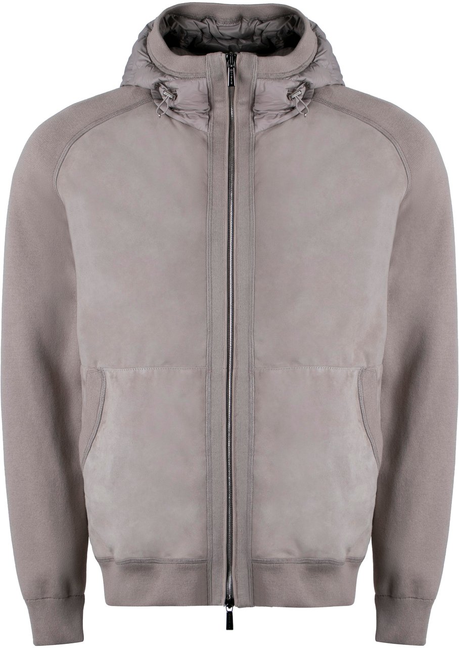 Moorer Trenton Hooded full zip jacket Grijs