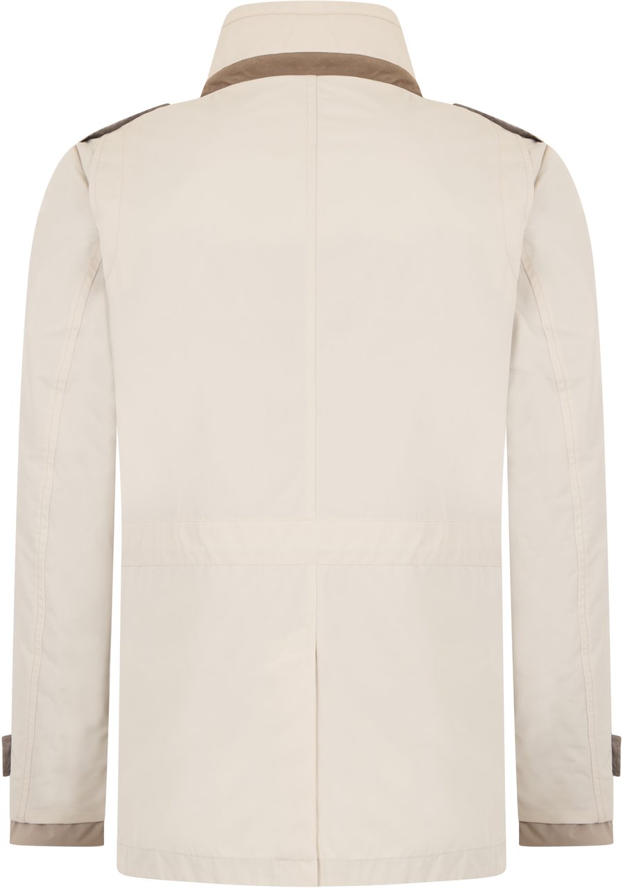 Moorer Light jacket with buttons and elegant collar Neutraal
