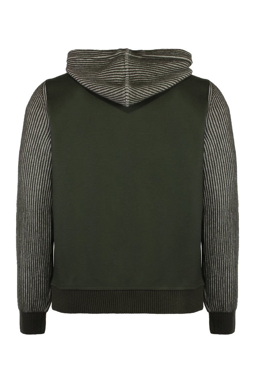 Moorer Truman knitted full zip hoodie Groen