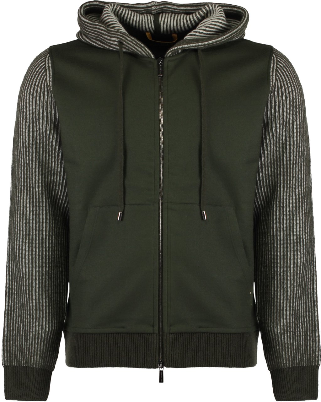 Moorer Truman knitted full zip hoodie Groen