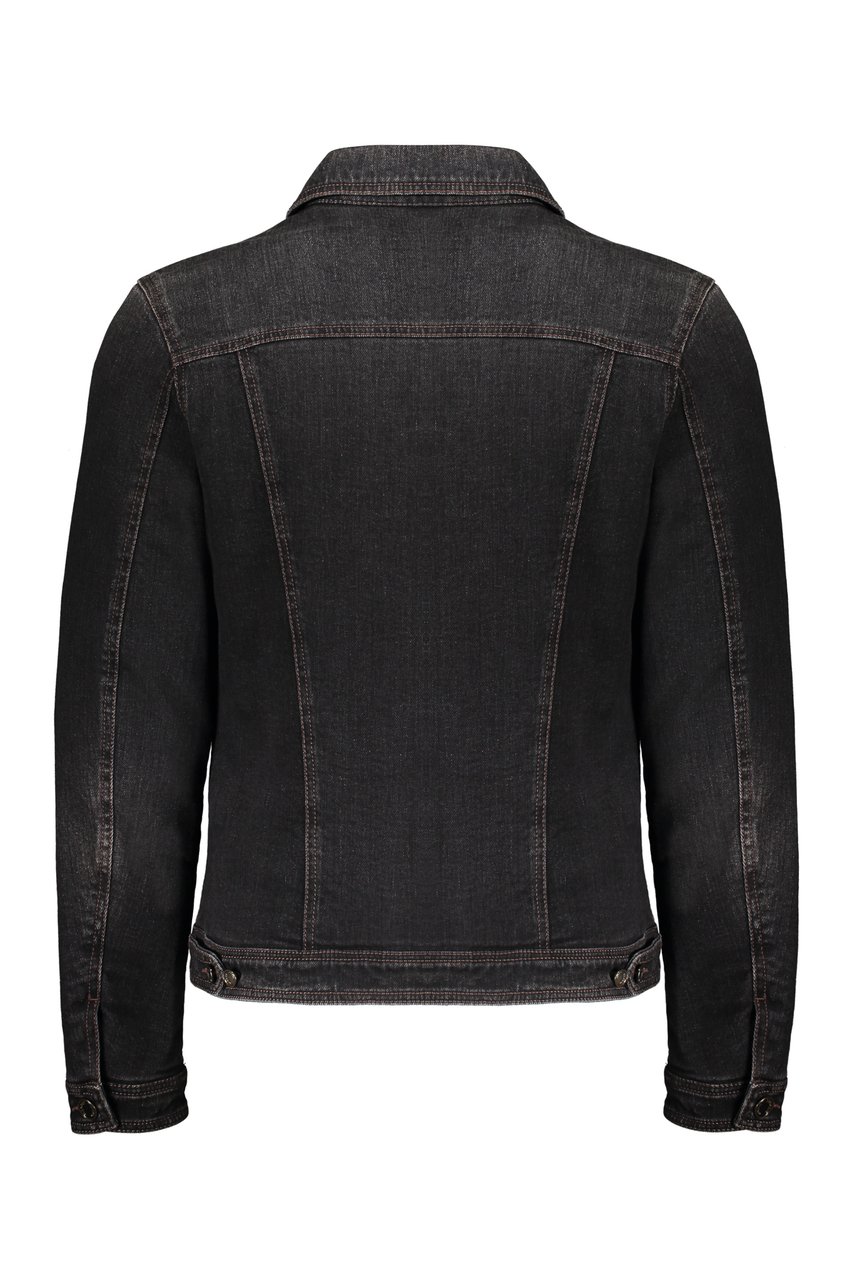 Moorer Padded denim jacket Zwart