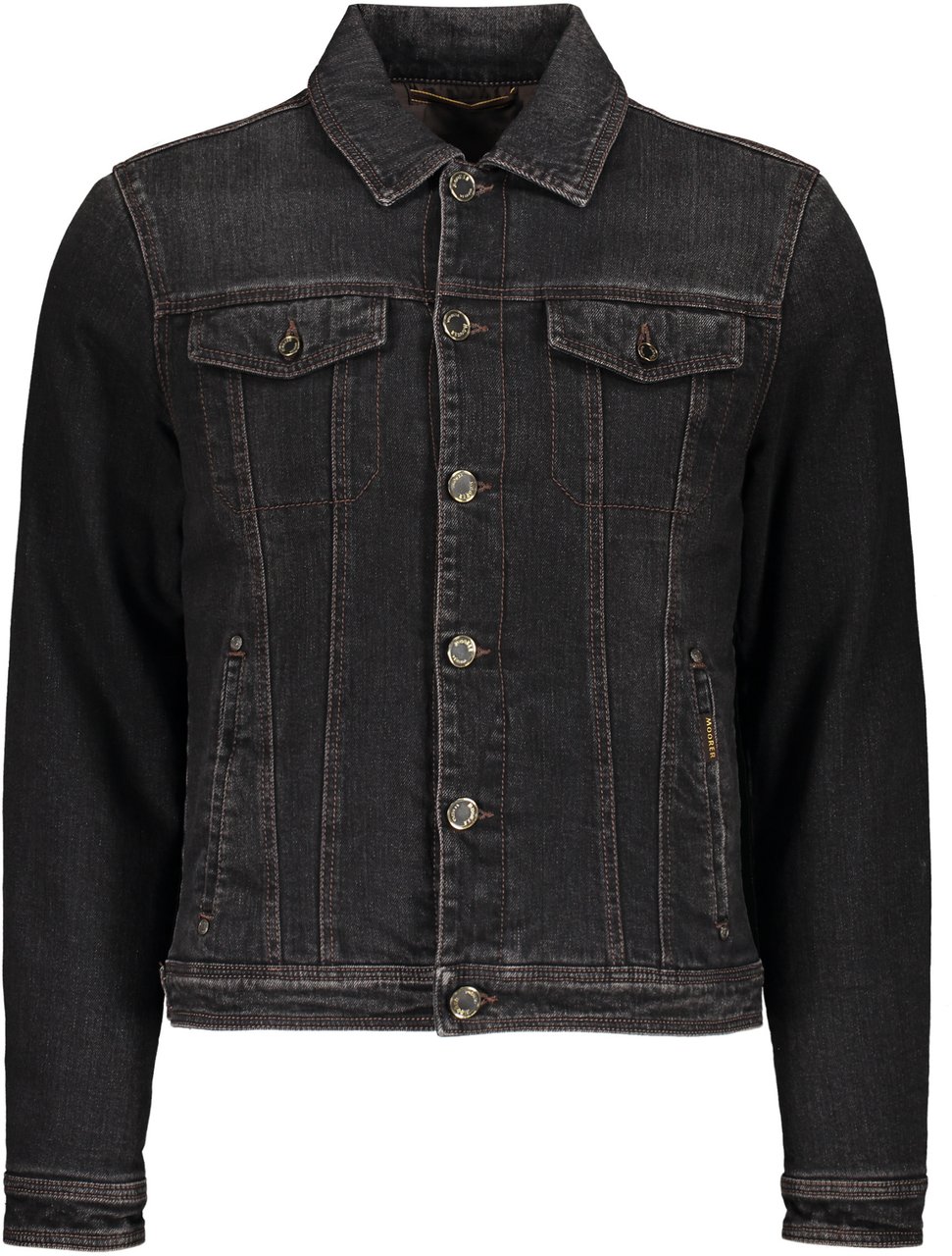 Moorer Padded denim jacket Zwart