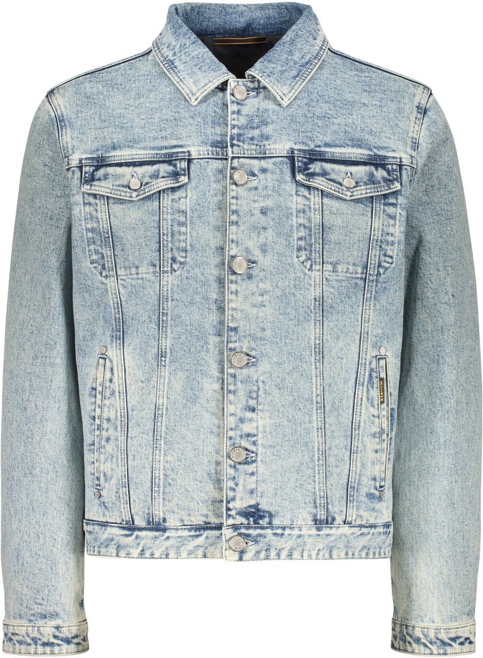 Moorer Light denim jacket with a classic design Blauw