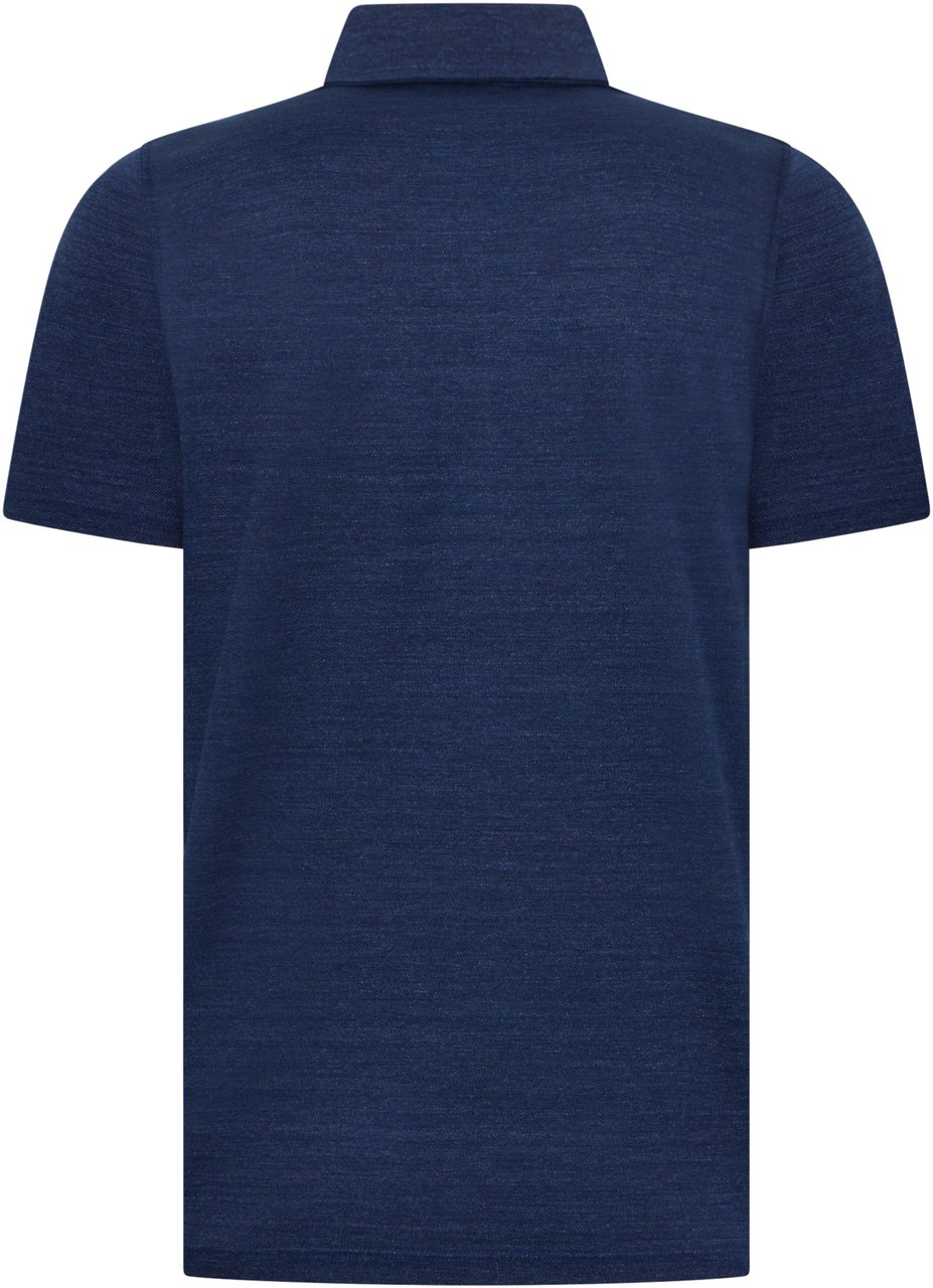 Moorer Navy blue cotton polo stylish and versatile Blauw